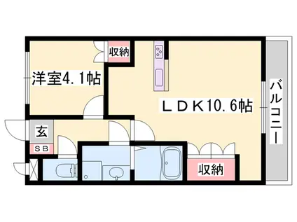 ハイムグランドール(1LDK/1階)の間取り写真