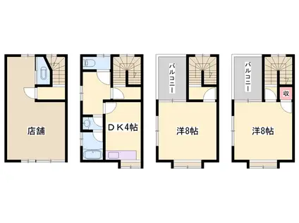 播但線 京口駅 徒歩8分 4階建 築40年(3DK)の間取り写真