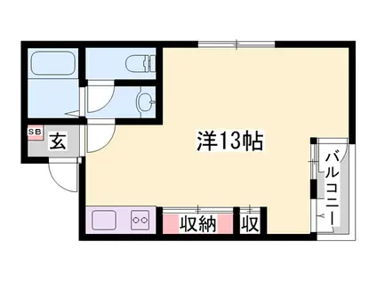 キャッスルコート南新在家(1K/2階)の間取り写真