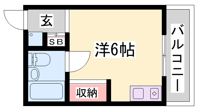 ローズレジデンス西八代(ワンルーム/3階)の間取り写真