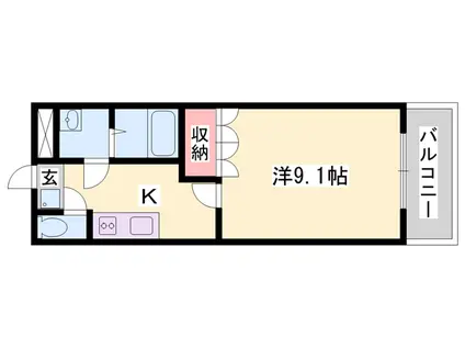 ピアコート宮脇(1K/1階)の間取り写真