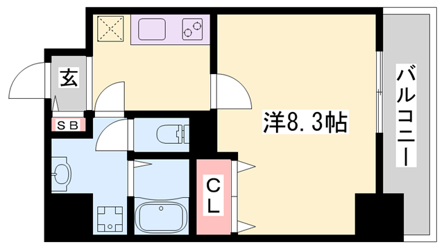 ONELIGHT博労町(1K/5階)の間取り写真