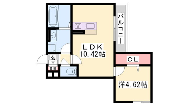 D-ROOM国芳(1LDK/1階)の間取り写真