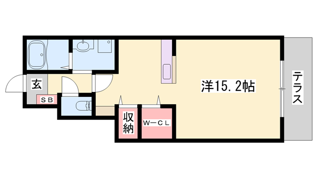 アグレアーブル(1K/1階)の間取り写真