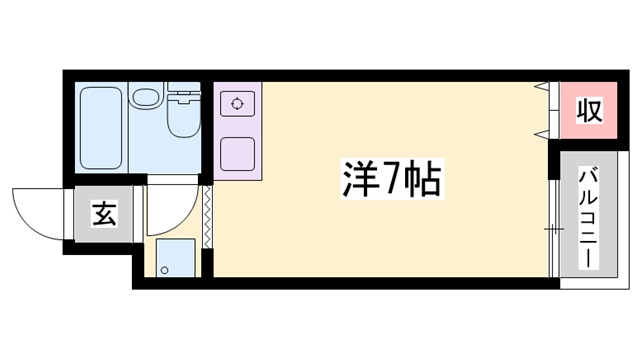 キャスティー大和(ワンルーム/3階)の間取り写真