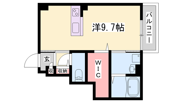 N.I.S(ワンルーム/1階)の間取り写真
