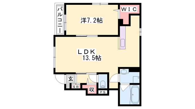 オリーブ赤穂Ⅰ(1LDK/1階)の間取り写真