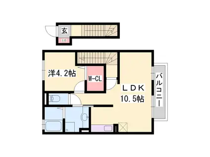 セジュールAMIKAⅢ(1LDK/2階)の間取り写真