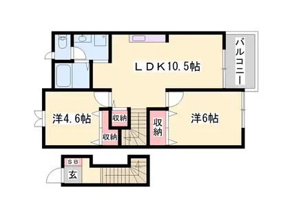 ドミール5(2LDK/2階)の間取り写真