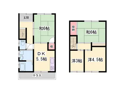 山陽本線 御着駅 徒歩5分 2階建 築38年(4DK)の間取り写真