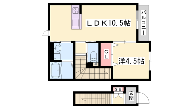 アイメゾン東山(1LDK/2階)の間取り写真