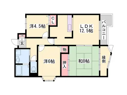 サンワプラザ福崎Ⅲ(3LDK/4階)の間取り写真