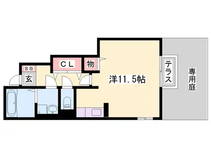 エトワール御立(ワンルーム/1階)の間取り写真