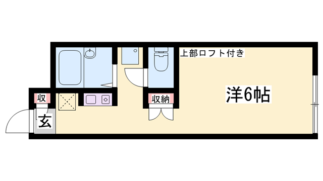サニーフラット辻井(ワンルーム/1階)の間取り写真