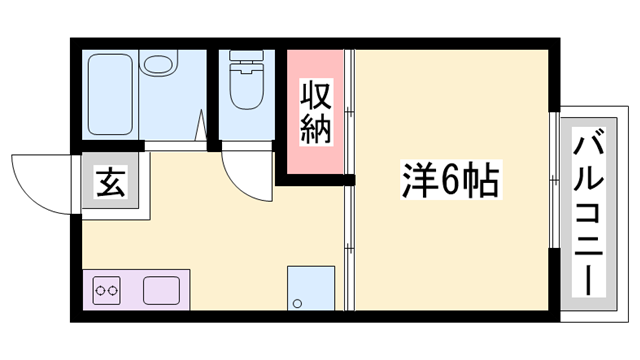 メゾン鶴林2(1K/1階)の間取り写真
