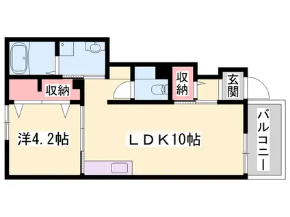 アヴァンティⅠ(1LDK/1階)の間取り写真