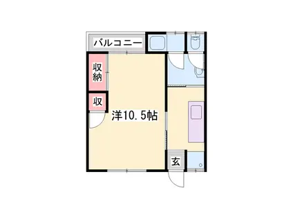 城北ハイツ(1K/1階)の間取り写真