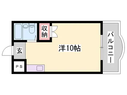 インペリアル加西(1K/4階)の間取り写真