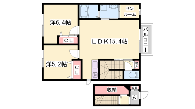 アートメゾン(2LDK/2階)の間取り写真