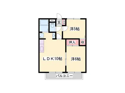 サンライフ新町(2LDK/2階)の間取り写真