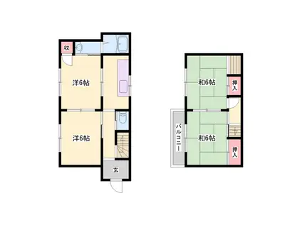 山陽本線 東加古川駅 徒歩4分 2階建 築50年(4K)の間取り写真