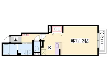 ピュールメゾン2(ワンルーム/1階)の間取り写真
