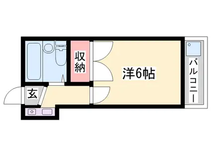 ヴァンヴェール宮西(1K/1階)の間取り写真