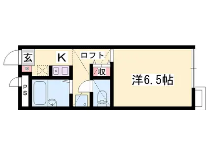 ES118(ワンルーム/2階)の間取り写真