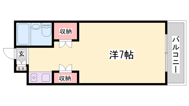 花影中村コーポ(ワンルーム/5階)の間取り写真
