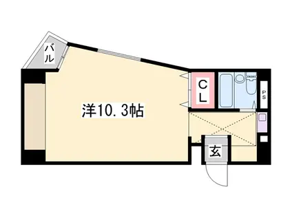 宝殿駅前ヤングパレス(ワンルーム/1階)の間取り写真