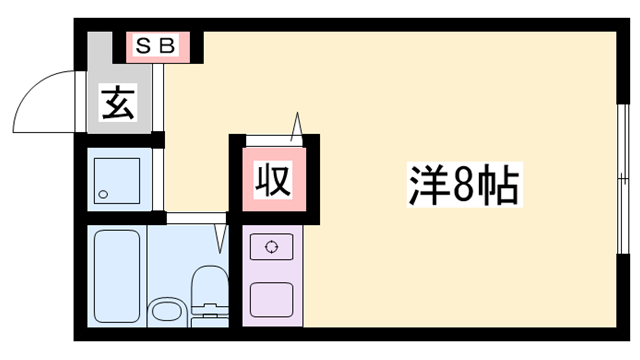 ノーブル寺家Ⅰ(ワンルーム/1階)の間取り写真