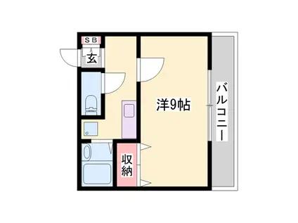 ヴィア・ラクティ(1DK/3階)の間取り写真