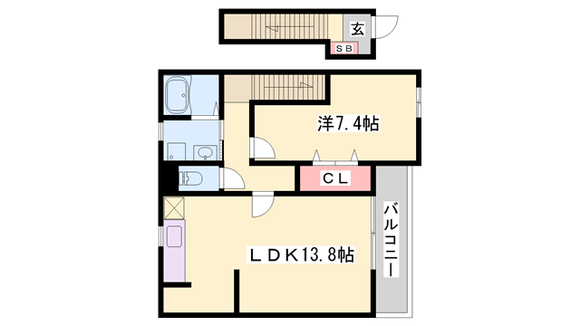 ルーチェ(1LDK/2階)の間取り写真