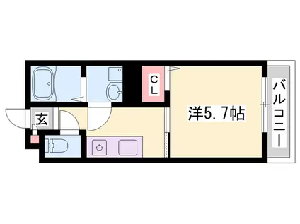 レナータレジデンス(1K/2階)の間取り写真