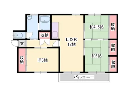 ホワイトストーン(3LDK/2階)の間取り写真