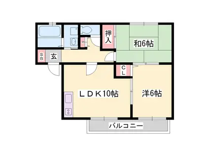 エミネンスコート(2LDK/2階)の間取り写真