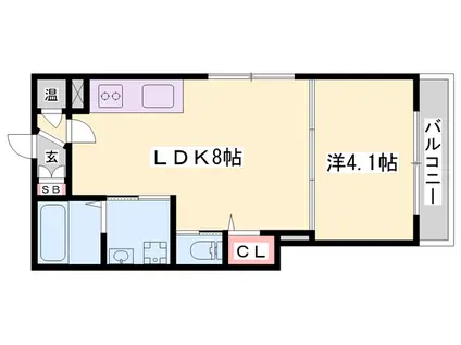 GRANDIR姫路京口(1LDK/2階)の間取り写真