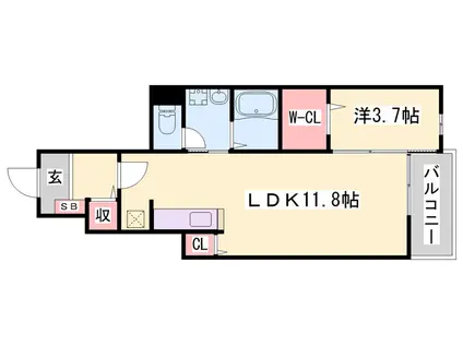 ステラ・ポラーレ(1LDK/1階)の間取り写真