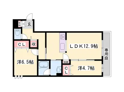 シャーメゾン・レコルト(2LDK/1階)の間取り写真