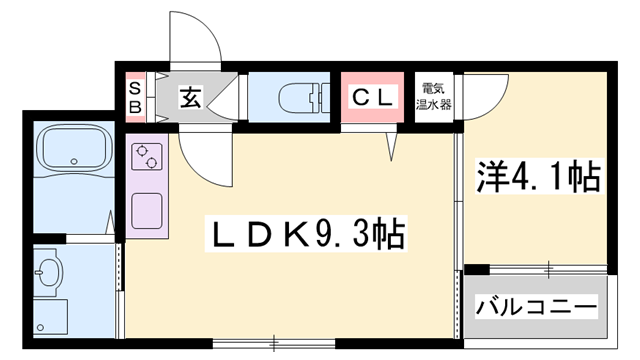 サントークⅡ(1LDK/1階)の間取り写真