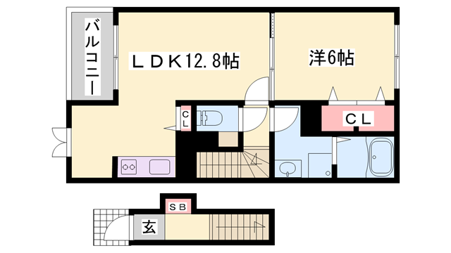 ラ メゾン サントーク(1LDK/2階)の間取り写真