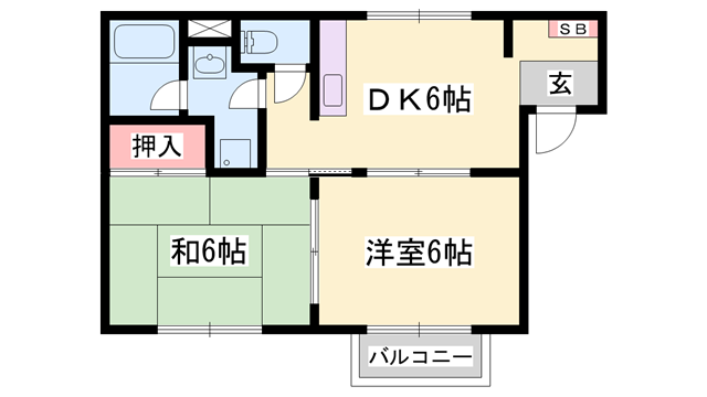グラン・ラシーヌ(2DK/2階)の間取り写真