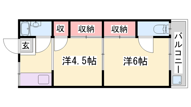 大崎荘(2DK/2階)の間取り写真