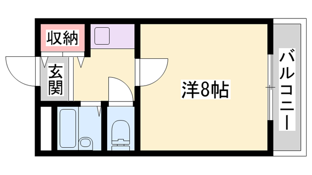 フレシール土山(1K/2階)の間取り写真