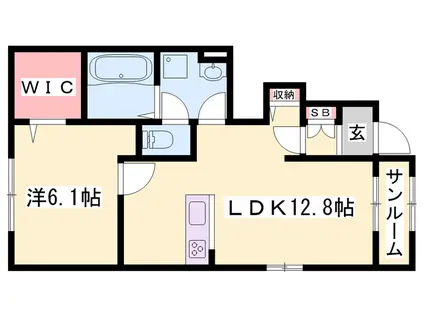 アイリス・K Ⅲ(1LDK/1階)の間取り写真