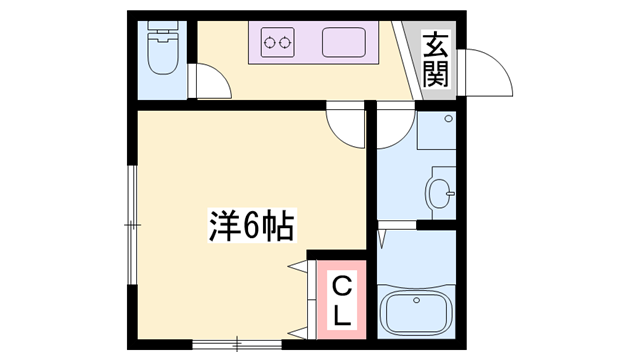 リープラス姫路天満(1K/1階)の間取り写真