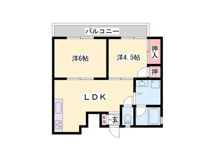 マウントハイツ(2LDK/1階)の間取り写真