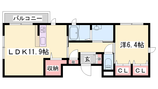 メゾンヴァンクール(1LDK/3階)の間取り写真