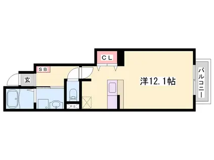 ヴィラ・セレーノ(1K/1階)の間取り写真