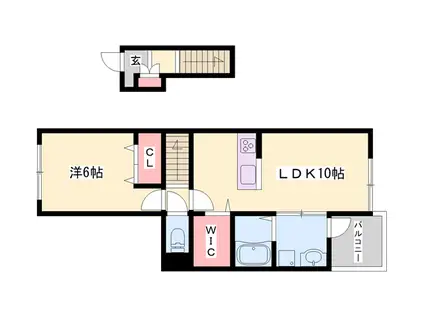 ベル・カノン(1LDK/2階)の間取り写真